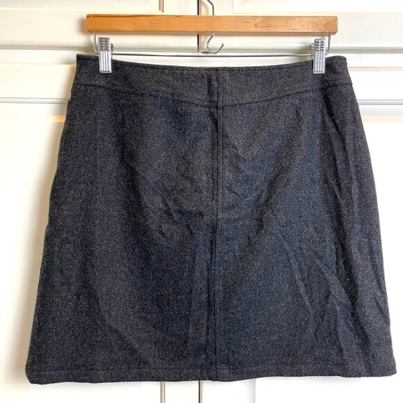 American Eagle Wool Blend Mini Skirt Sz 8 Dark Gray Lined Pockets EUC - Picture 2 of 9
